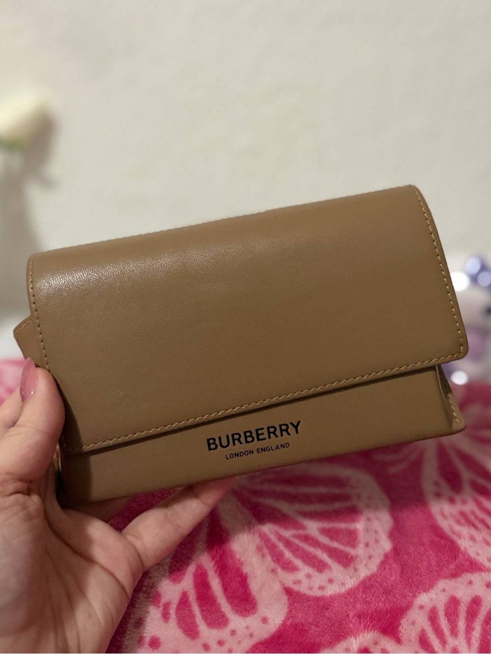 Authentic Burberry Tan Leather Hard Sunglasses Case Fall 26 #005